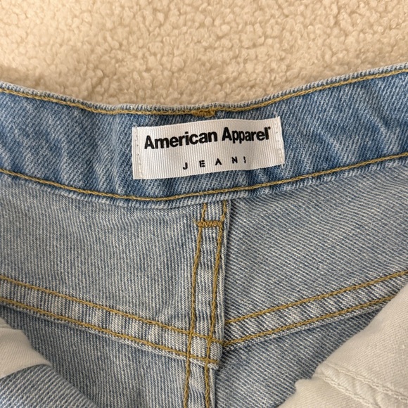 American Apparel High Waist Denim Blue Jean Shorts - Picture 3 of 4